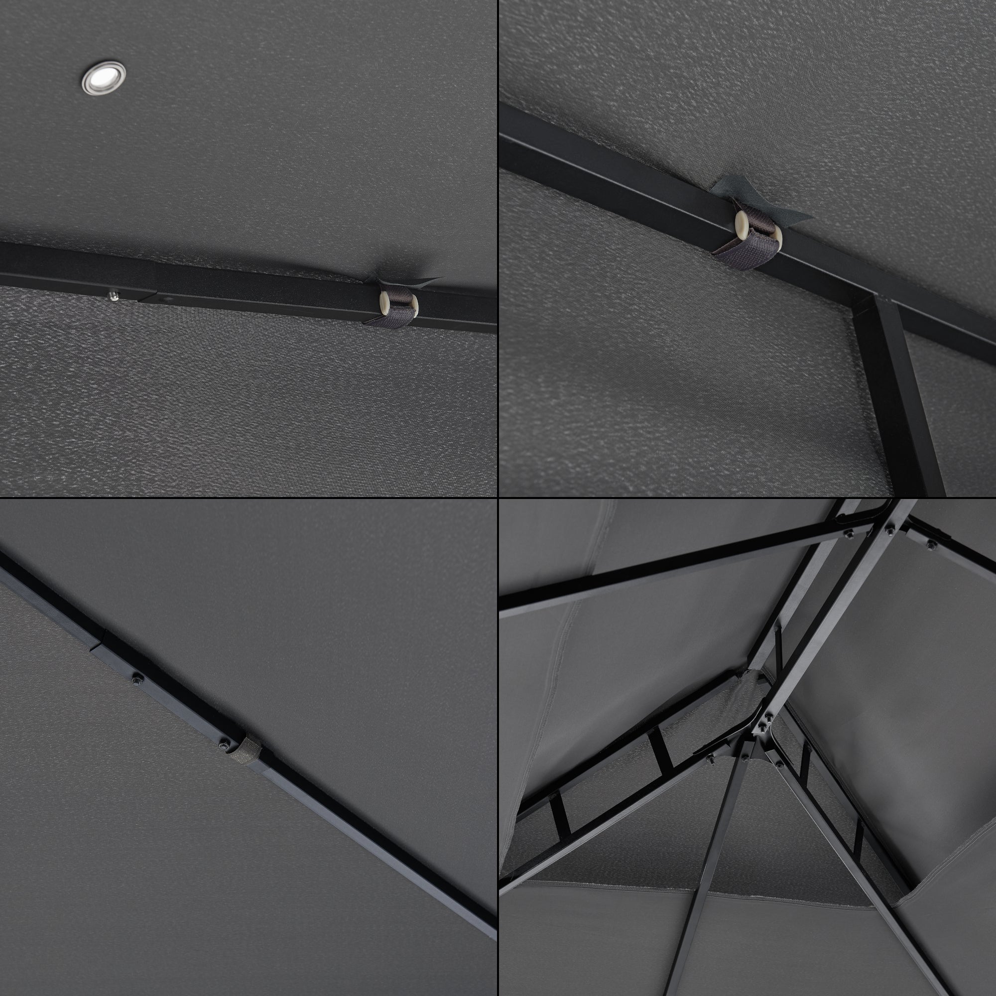 Padiglione Decorativo 'Lanciano' 400 x 300 x 265 cm Gazebo per Eventi - Grigio Scuro [en.casa] - 6