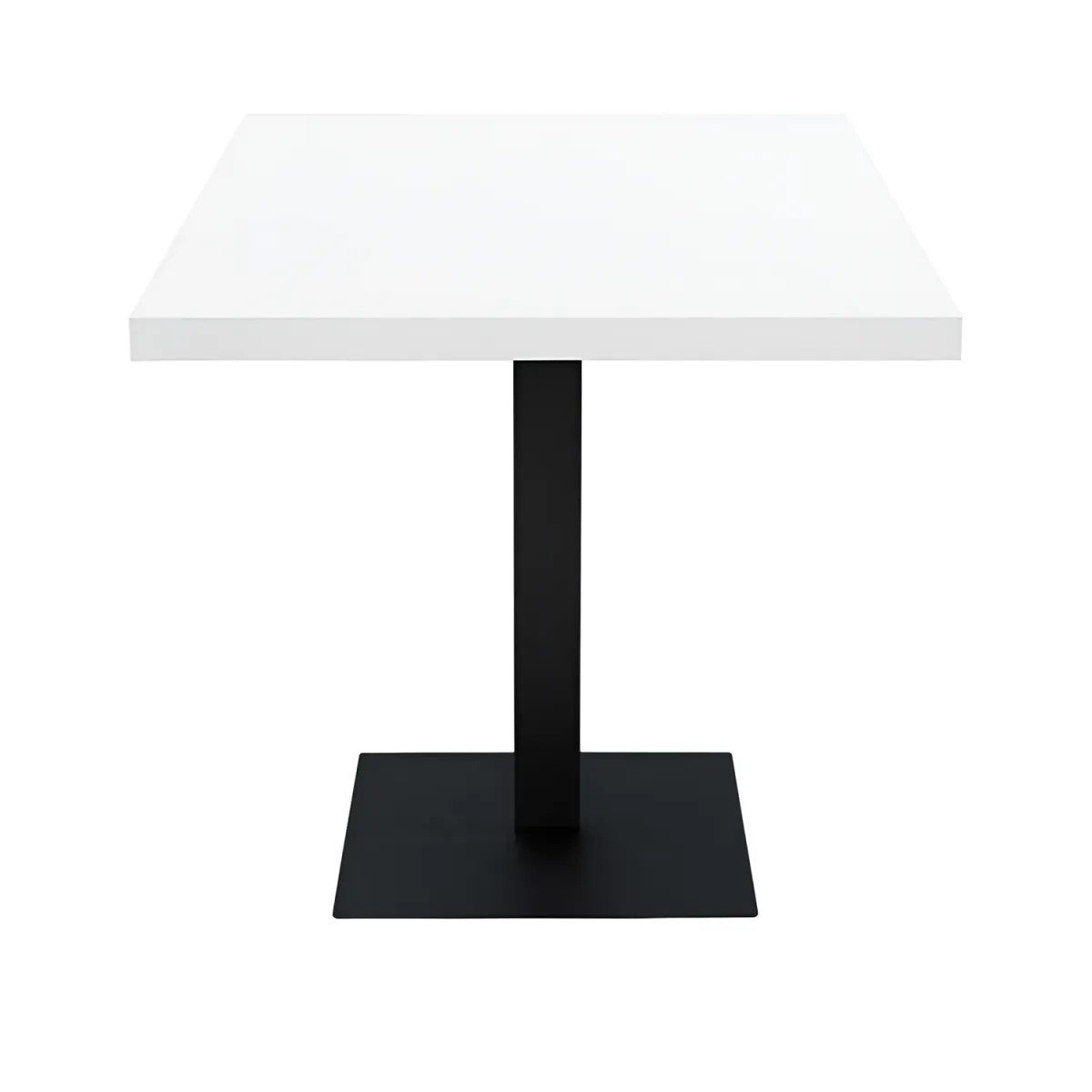 Tavolo Da Pranzo Rotondo Meubletmoi RODER – Diametro 100 Cm, Piano In Ceramica Effetto Marmo Bianco, Base Metallo Nero