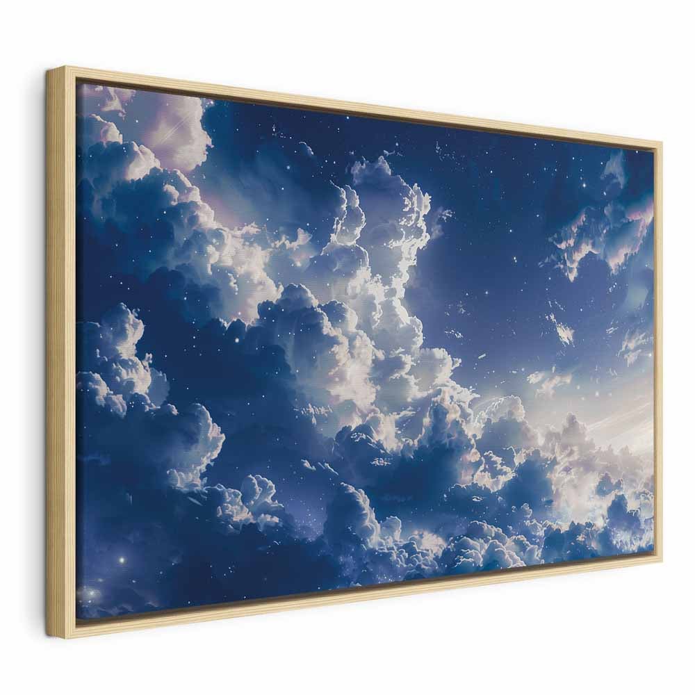 【てぃんくる】布ポスター・BLU CIELO-NEROEDIZIONE Pittura - Nuvole stellate e luce delicata su un angolo di cielo