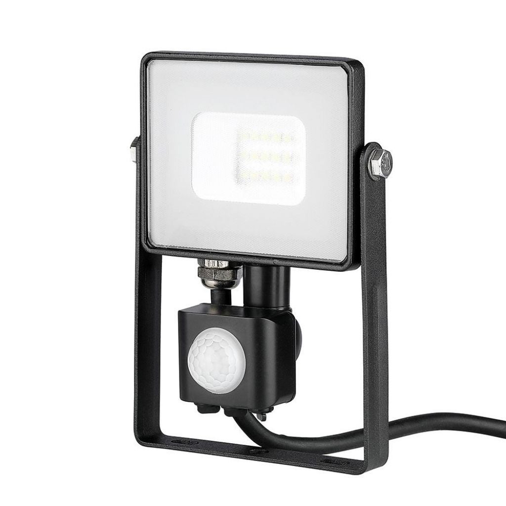 Reflektor LED Samsung Chip 10 W z czujnikiem ruchu i zmierzchu oraz ręcznym przełącznikiem blokującym, kolor czarny, 4000 K, IP65