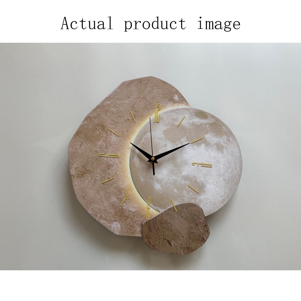 Horloge murale silencieuse et minimaliste ZAEWRY pour le salon, avec éclairage LED, idéale pour la salle à manger, le bureau ou la chambre, 40 cm - 3