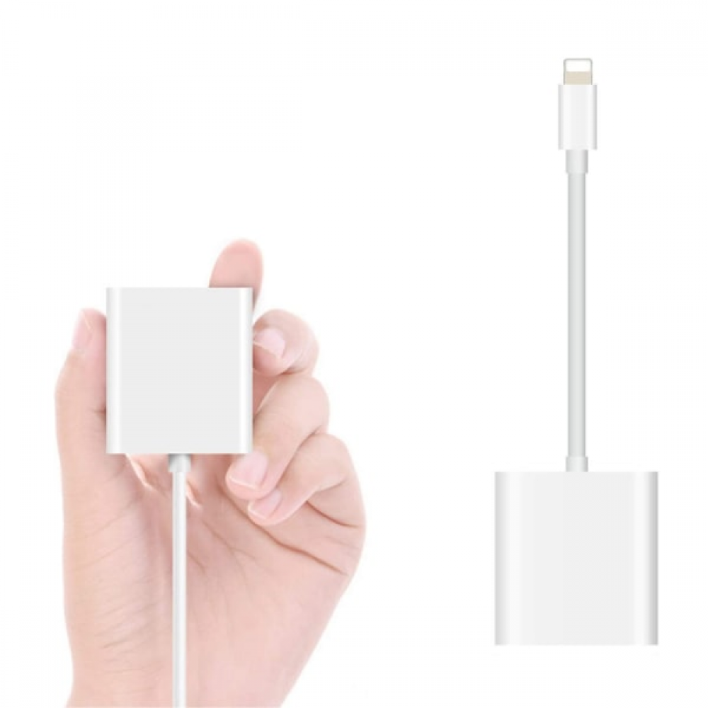 Lettore di schede SD per iPhone USB OTG Adattatore 2 in 1, adattatore lettore di schede di memoria con porta PD per lettore di schede SD iPhone, lettore di schede da Lightning