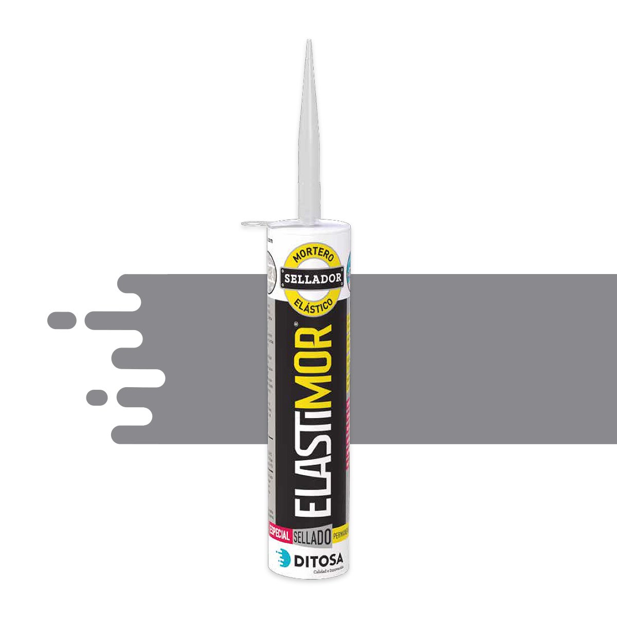 ELASTIMOR Mortier d'étanchéité, Ciment Express, Imperméable, pour taping, grouting, scellement, jointoiement, réparations, Tube 310 ml x1, Gris - 2