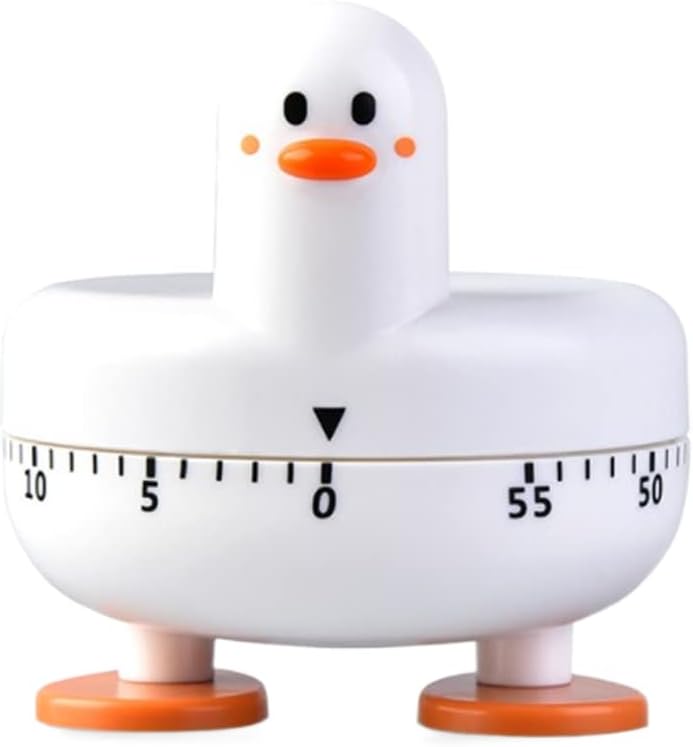 Minuteur de cuisine en forme de canard, blanc, à remontage mécanique et ...
