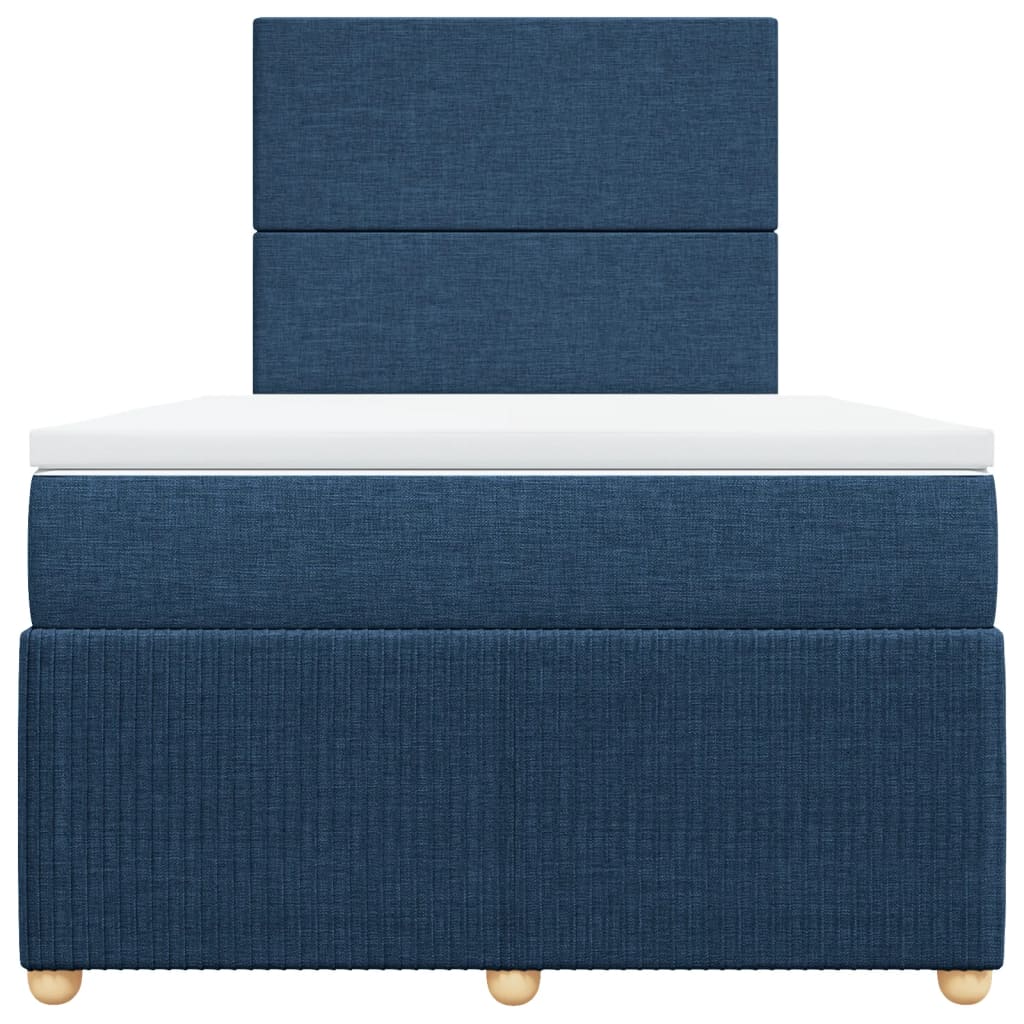Maison Exclusive - Sommier à lattes de lit avec matelas Bleu 120x200 cm Tissu - 4