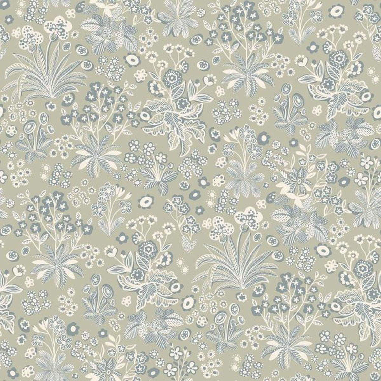 Tapeta kwiaty zielonym - 53 cm x 10.05 m - BORASTAPETER