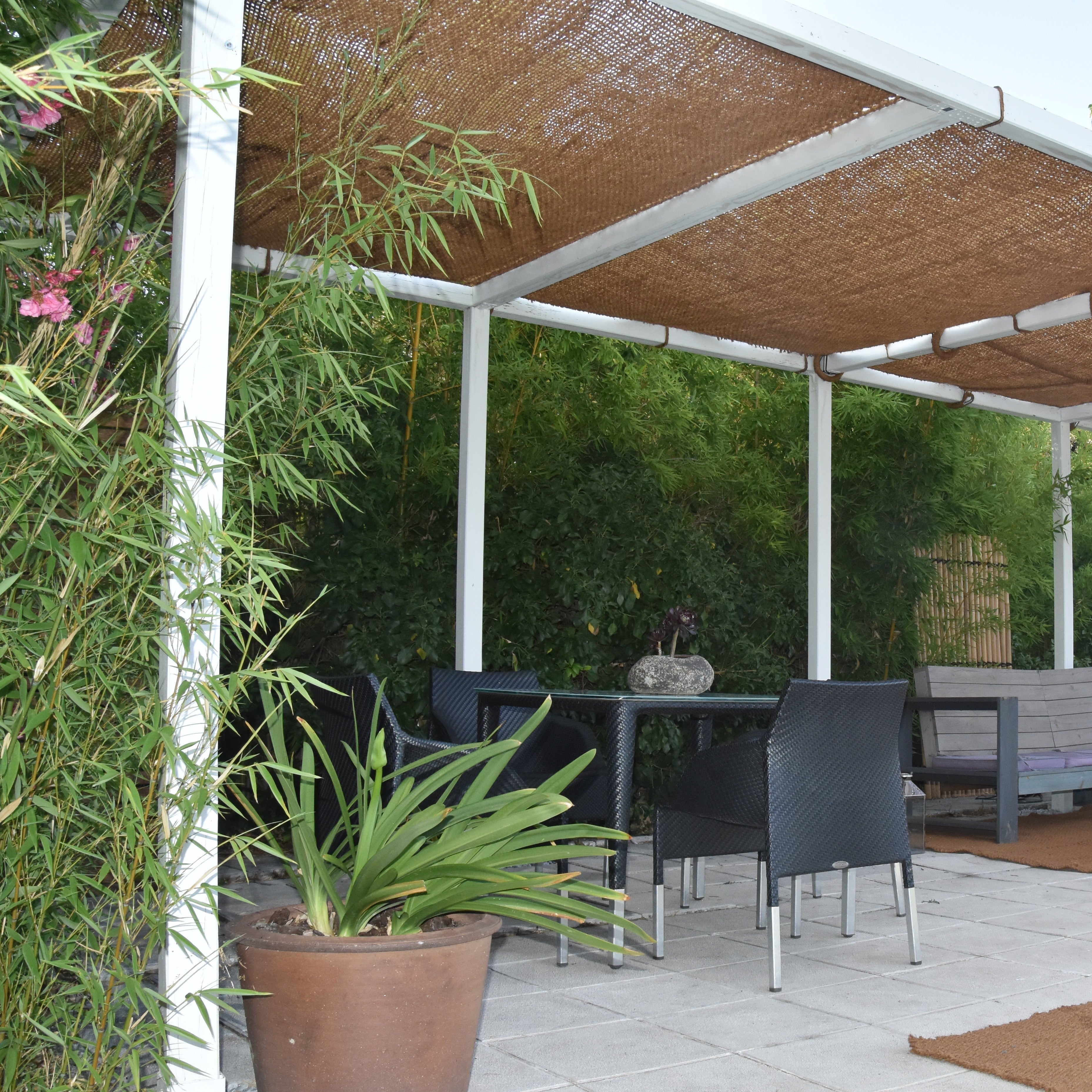 Toldo Sombreo de Fibra de Coco 3x3 m SIN anclajes 100 % Natural / Ideal para Pérgola - 2