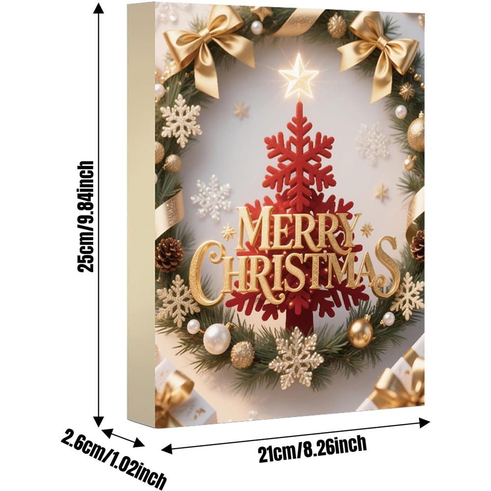 Calendario dell'Avvento a 24 scomparti con gioielli, materiale in lega, calendario dell'Avvento di 24 giorni, set di bigiotteria natalizia - 7