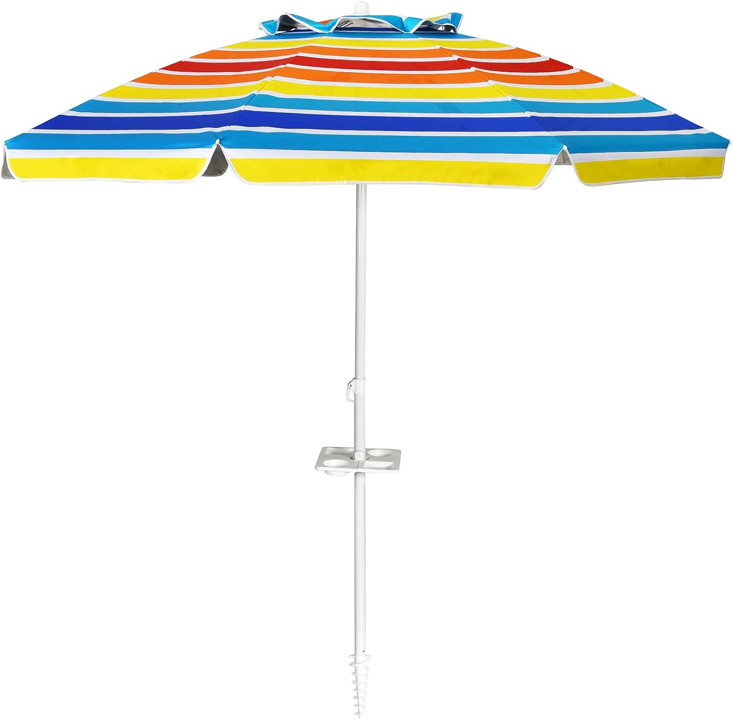 220 cm Parasol przeciwsłoneczny, parasol plażowy, parasol ogrodowy, z mocowaniem do ogrodu, do użytku na zewnątrz (Ø 220 x 220 cm, kolorowy)