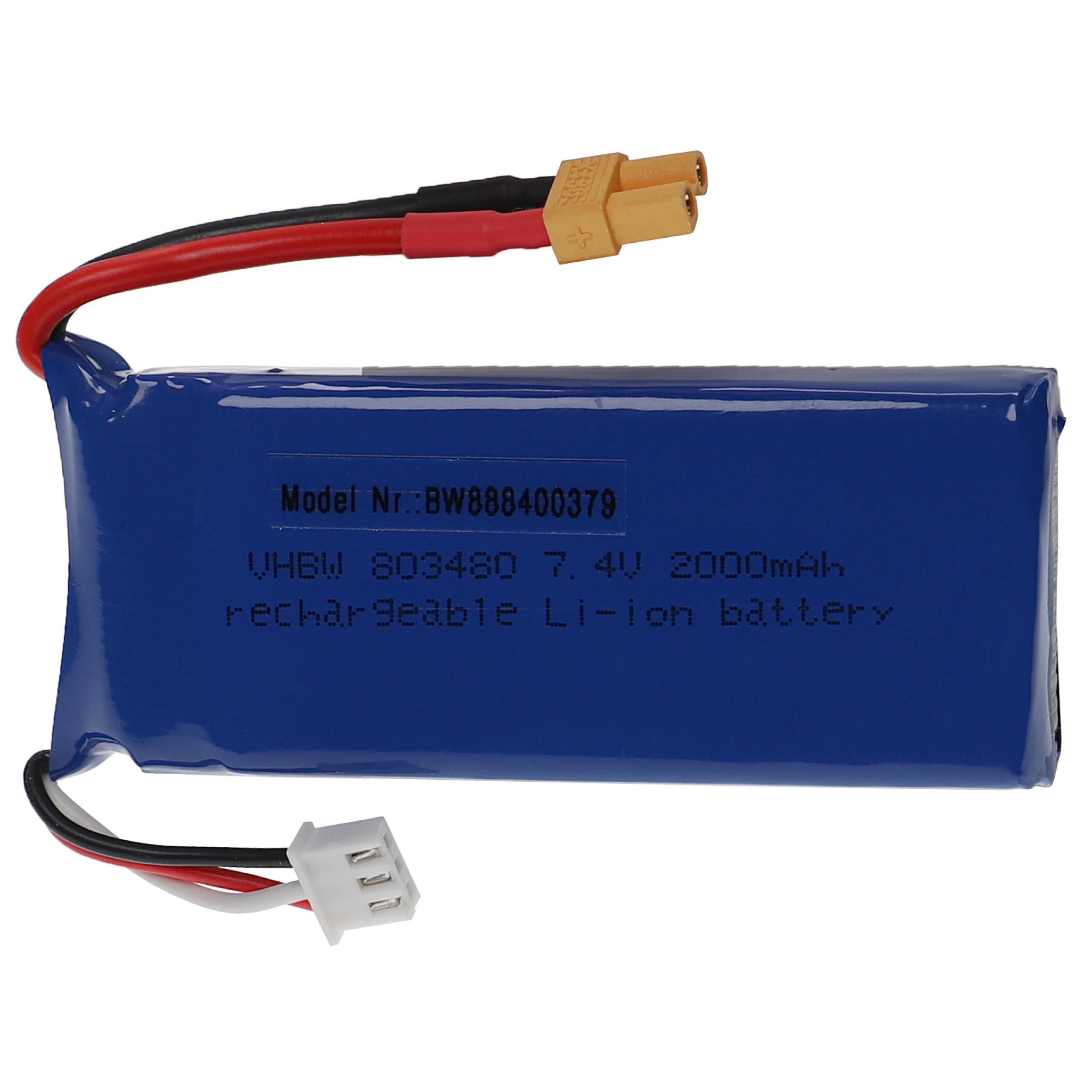 Vhbw Batteria Con XT30 Per Modellismo Per Es. Macchine Da Corsa Elicotteri Aerei 2400mah 7 4v Li Poly 104 X 34 X 15 5 Mm 85675229