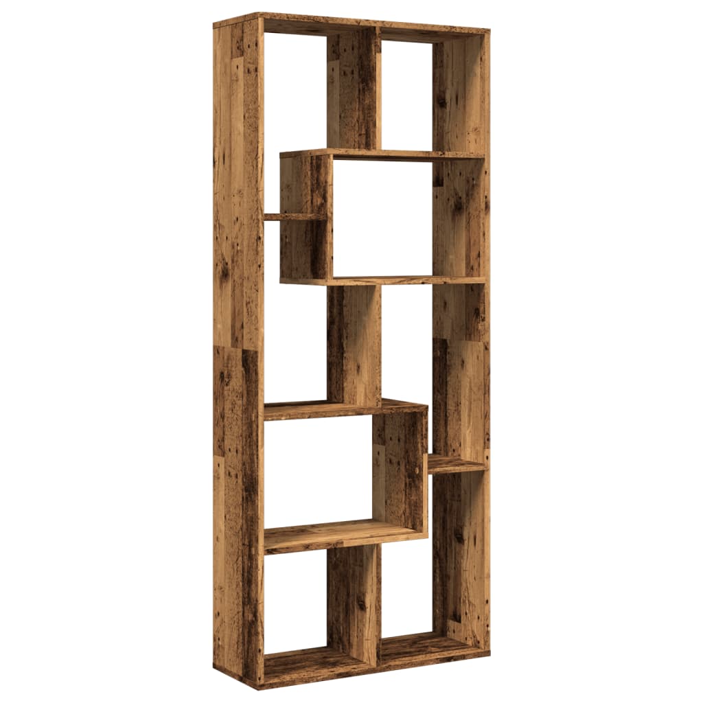 Étagère de rangement | Étagère séparatrice de pièce vieux bois 67x25x161,5 cm CFW24705 - 7