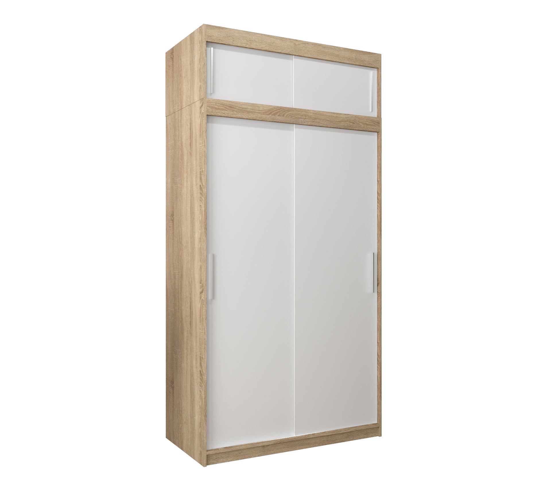 Szafa przesuwna z nadstawką garderoba TOKYO 120 x 62 x 240 cm Sonoma + Biały - Abiks Meble