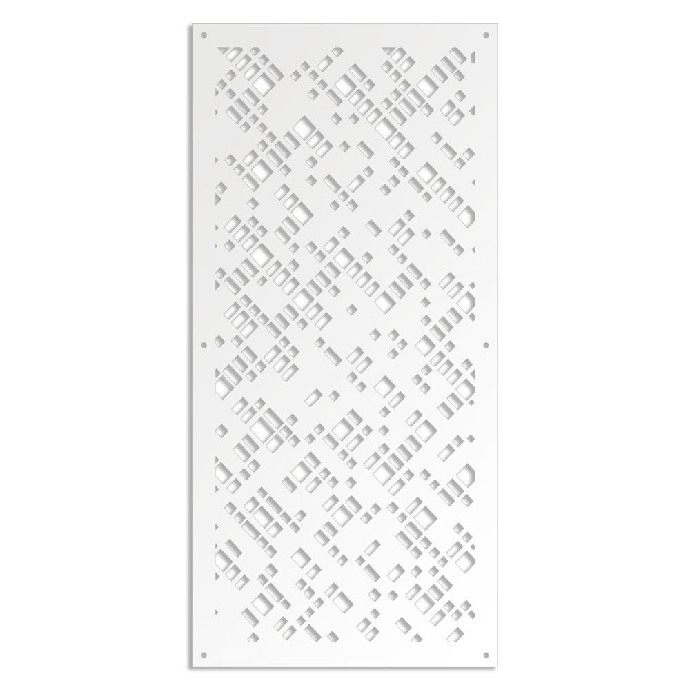 PIXEL - Panel perforowany z PVC - Osłona przeciwsłoneczna - Rozmiar 73x148 cm - Grubość 1 cm - Kolor BIAŁY