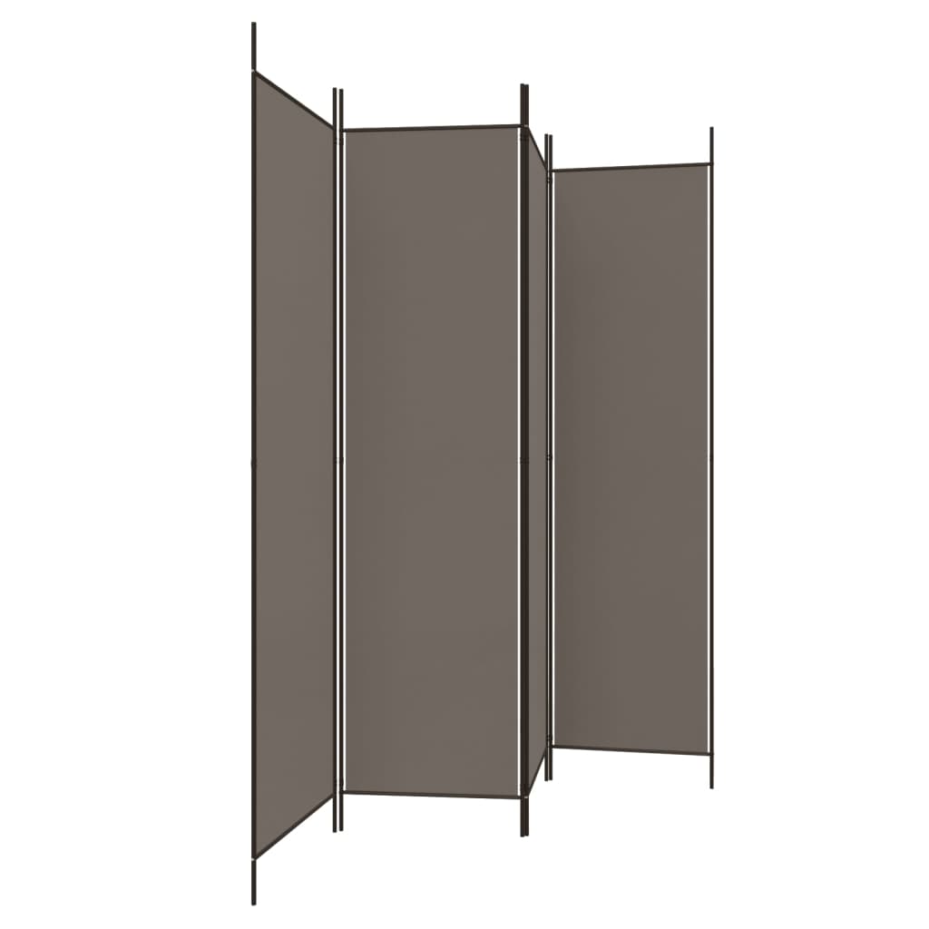 Cloison de séparation 4 panneaux en tissu gris anthracite 200x220 cm - COMFORTXL - 4