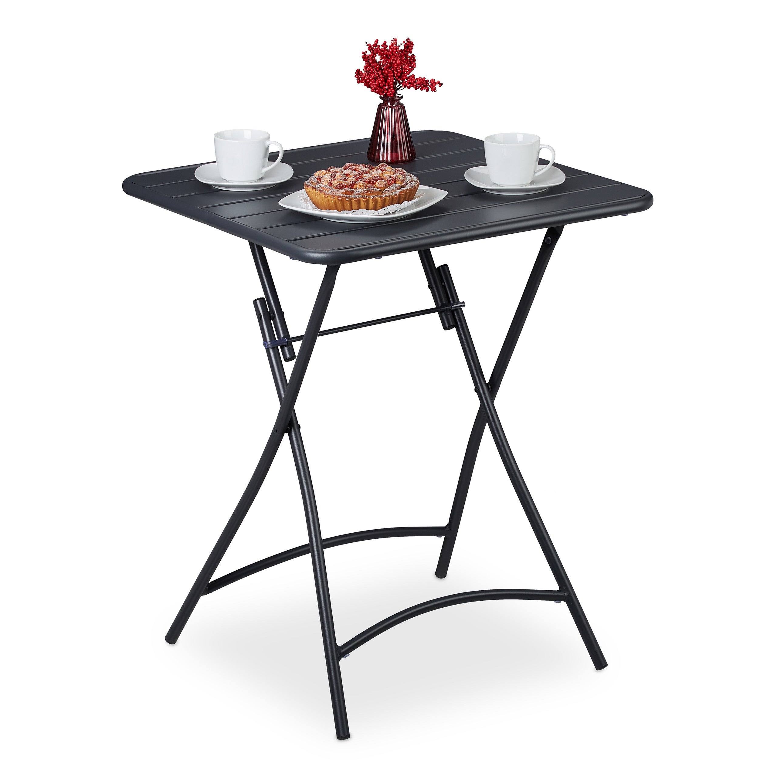 Relaxdays Chariot de Service, Pliant, 4 Roues, 2 étagères, Panier, HxLxP : 70x68x40 cm, Table roulante, Marron-argenté