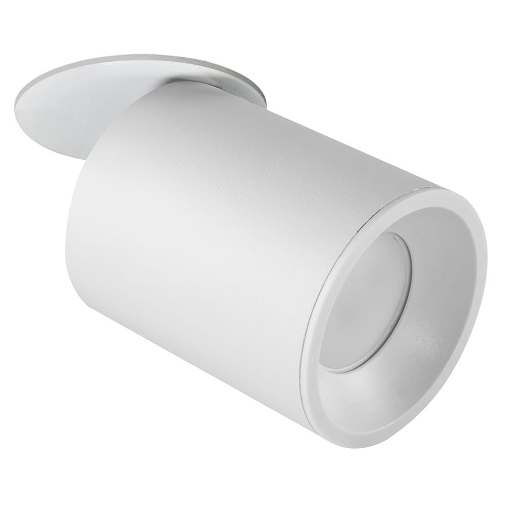 Oprawa sufitowa wpuszczana podtynkowa Pallas biała 1xGU10x10W okrągła ruchoma IP20 wym: 13,7 x 8,2 x 8,2 cm aluminium Polux