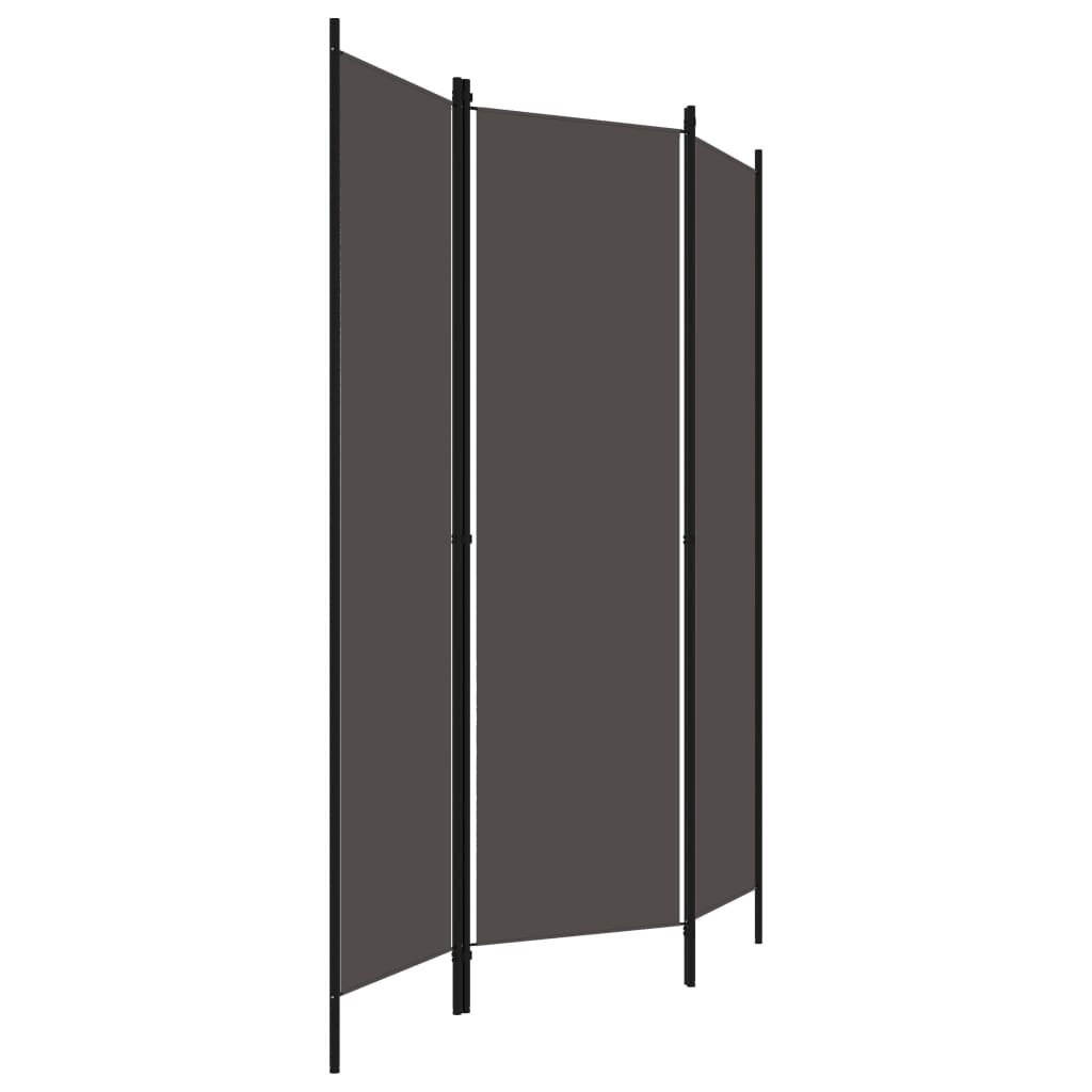 vidaXL Cloison de séparation 3 panneaux Anthracite 150x180 cm - 3