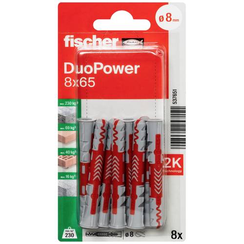 Fischer 537651 DuoPower 8 x 65 K NV Cheville 65 mm 8 mm 1 set - 3