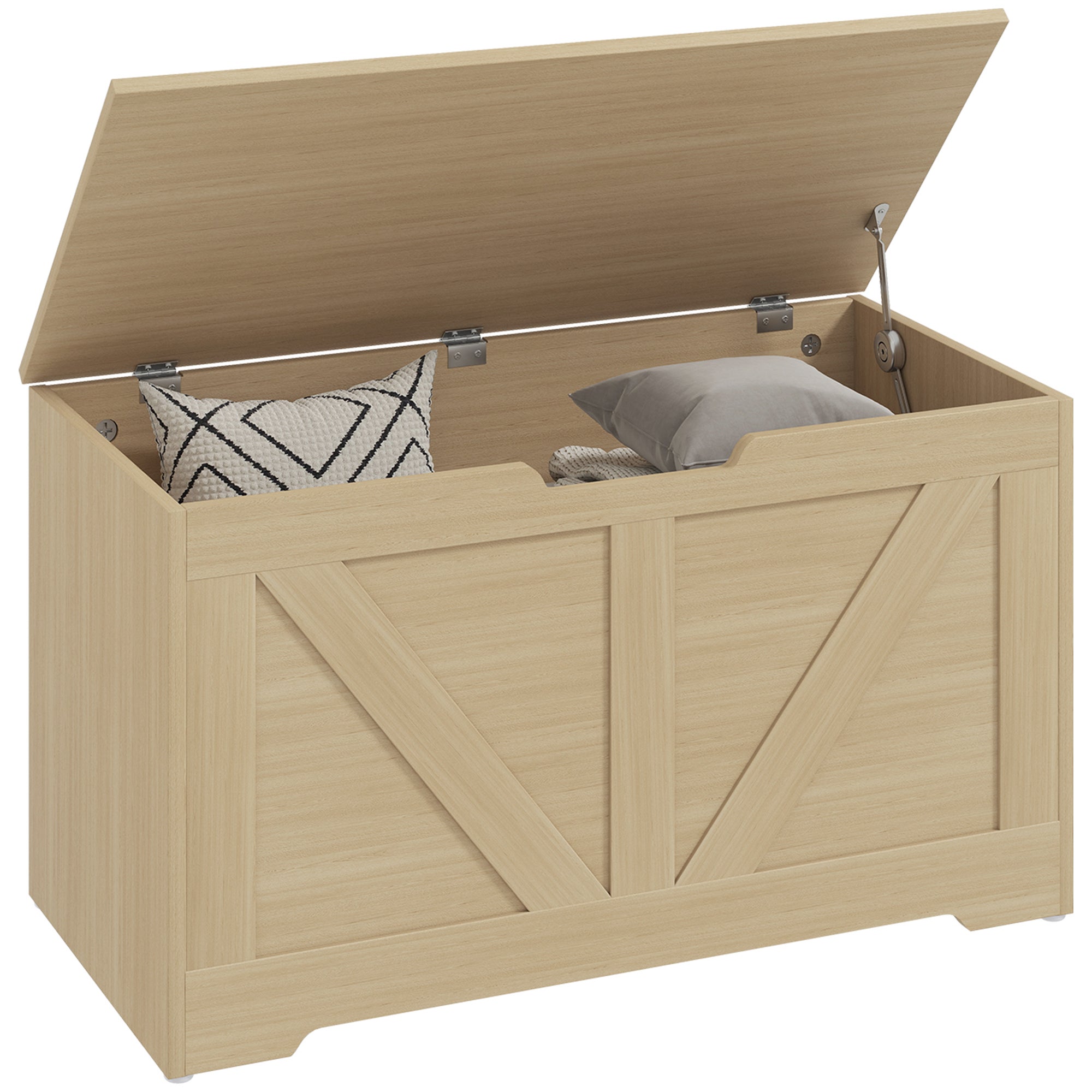 Coffre de Rangement Meuble d'Entrée Rustique 80x40x45cm Bois Naturel ...