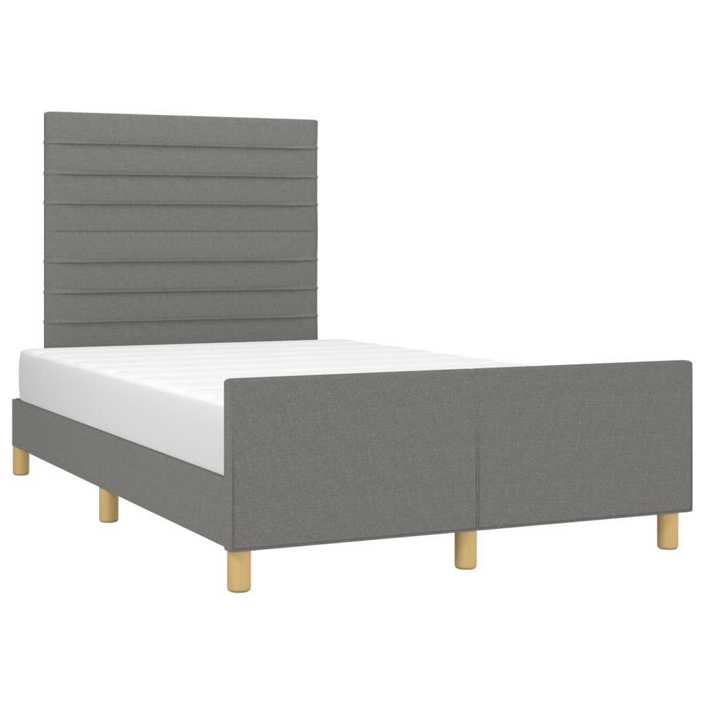 Cadre de lit sans matelas gris foncé 120 x 200 cm en tissu - 3