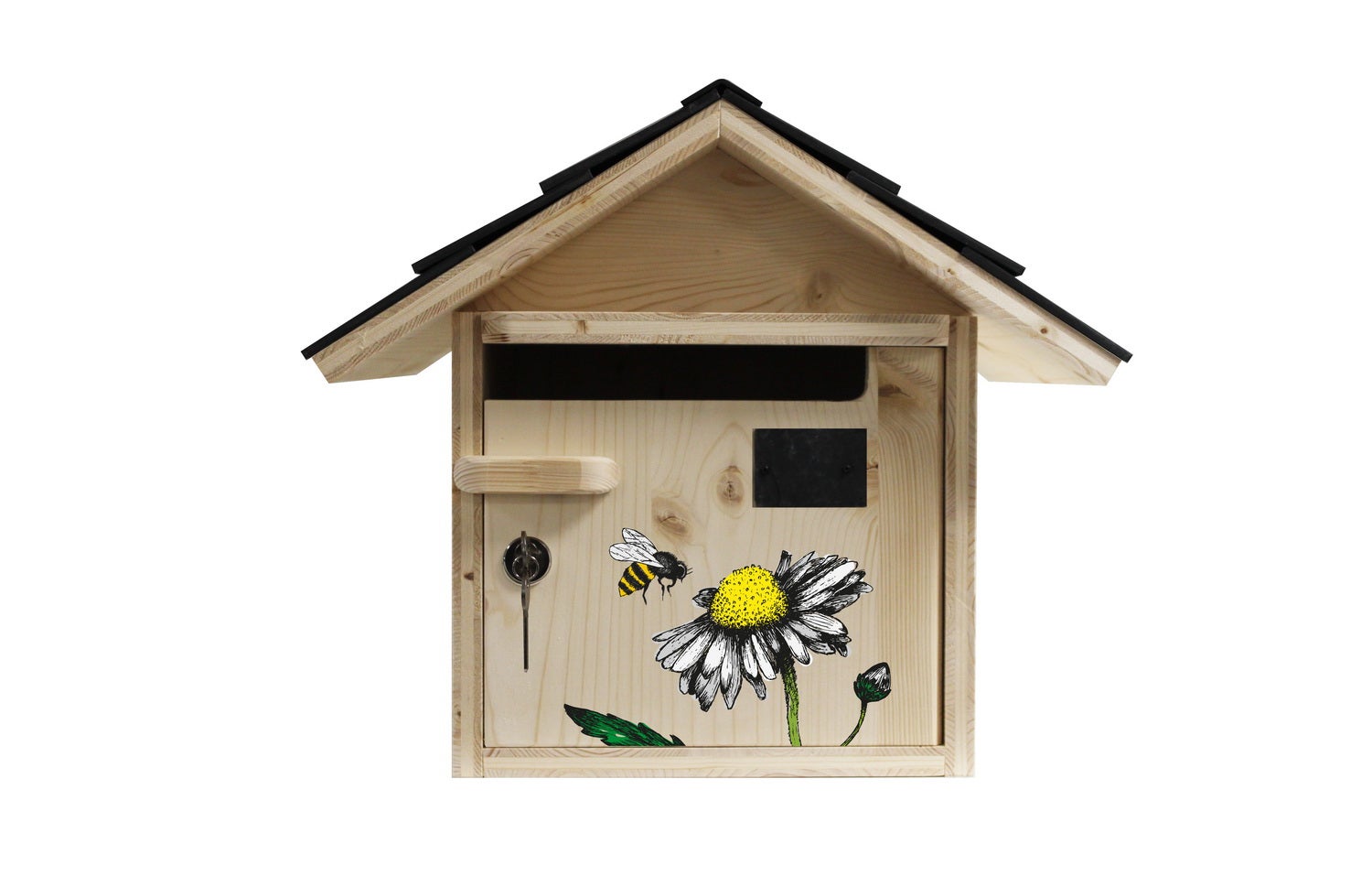 BOITE AUX LETTRES BOIS CREASTUCE : L'ABEILLE BUTINE COURTE PRESTIGE - 2