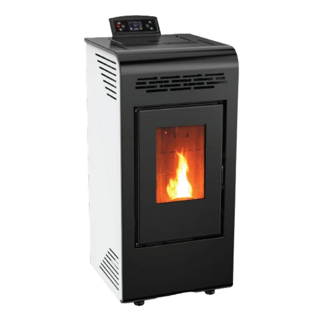 Poêle à granulés blanc POWER 9 kW, chauffage efficace et durable pour chauffer votre maison jusqu'à 150 m³ avec un design moderne