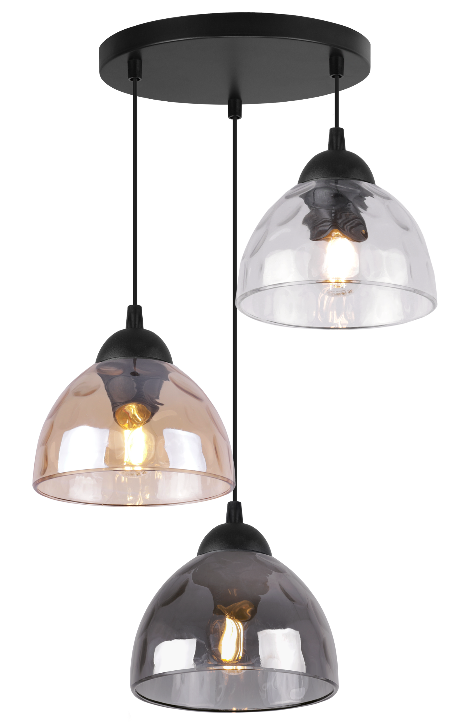 Lampa sufitowa wisząca Venice modern 3xE27 klosz półokrągły czarny/wielokolorowy Light Home LH - 8