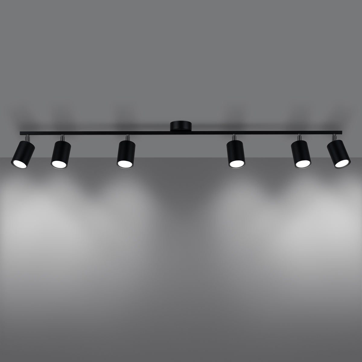 Plafon TORIM 6L czarny LED 3000K - 135x24x20cm Sollux