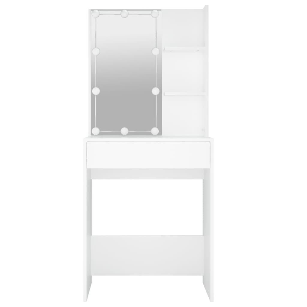 Toilette dal design moderno con LED 60 x 40 x 140 cm bianco 02_0006244 - 4