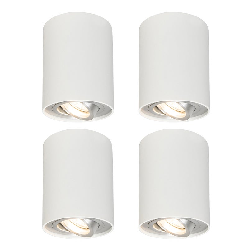 Zestaw 4 reflektorów białych obrotowe i pochylane - Rondoo up