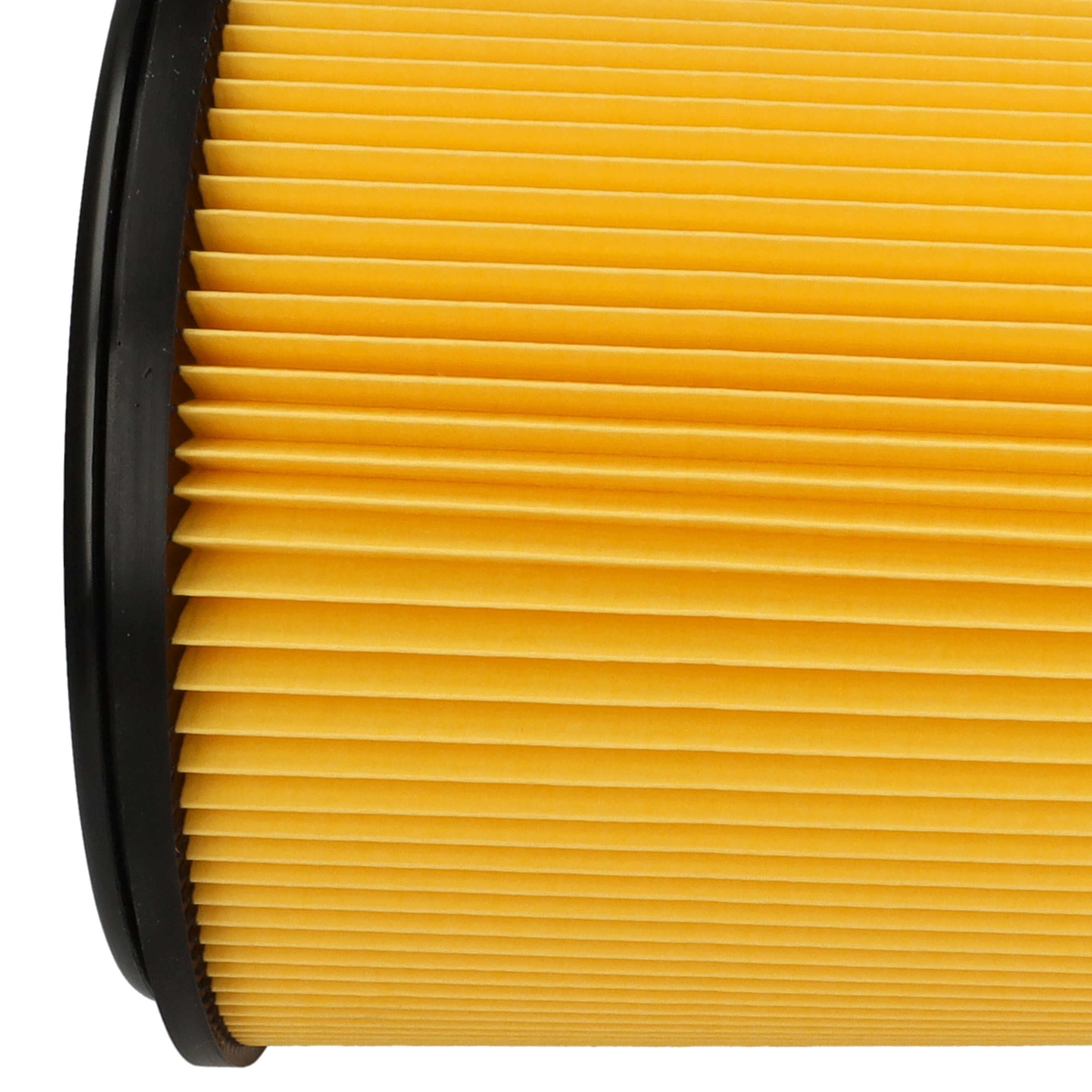 vhbw filtre plissé compatible avec Dexter VOD 1530 SWC 30L, VQ 1420 SFD 20L aspirateur - noir / jaune - 4
