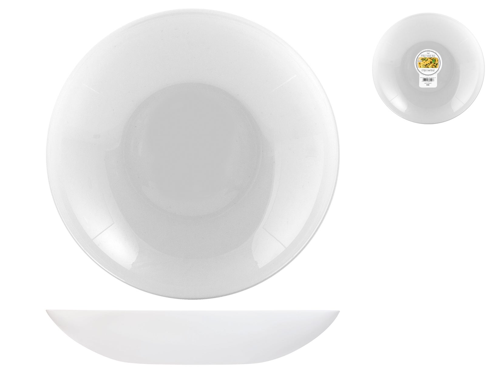 Set Di 6 Piatti Pasta In Vetro Alabastro – Bianco, Diametro 26 Cm, Lavabili In Lavastoviglie, Stile Moderno