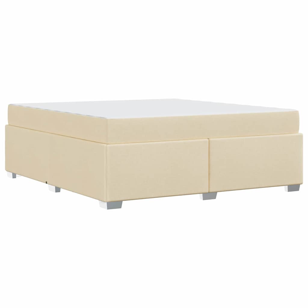 Cadre de lit avec matelas en tissu crème pour la chambre, 180 × 200 cm - 7