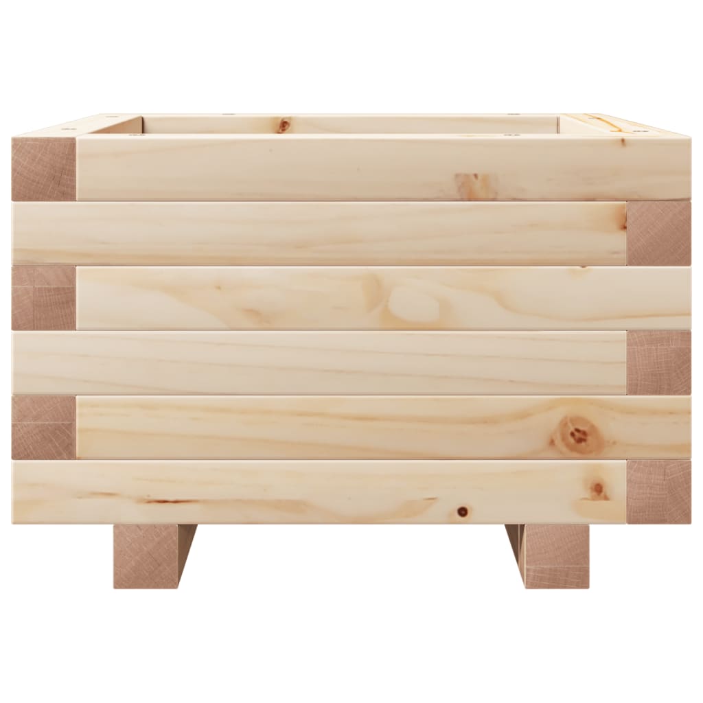 Jardinière bac lit surélevé plantes fleurs terrasse jardin 40 x 40 x 26,5 cm bois de pin massif marron 02_0037528 - 2
