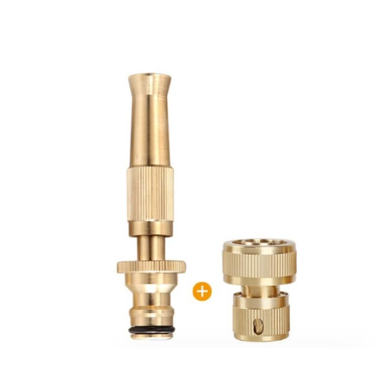 Zestaw 2 mosiężnych złączek do węża ogrodowego (podwójne złącze męskie mosiężne)