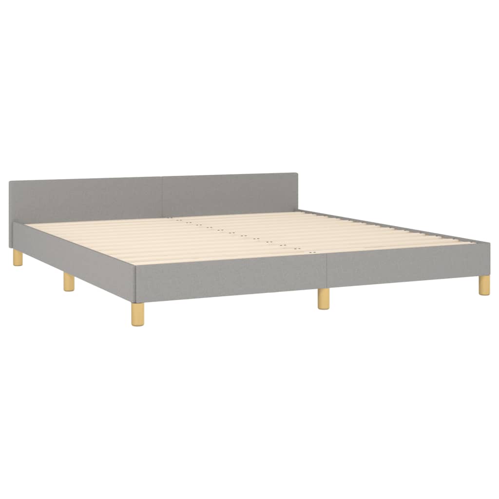 Cadre de lit sans matelas gris clair 160 x 200 cm en tissu - 5