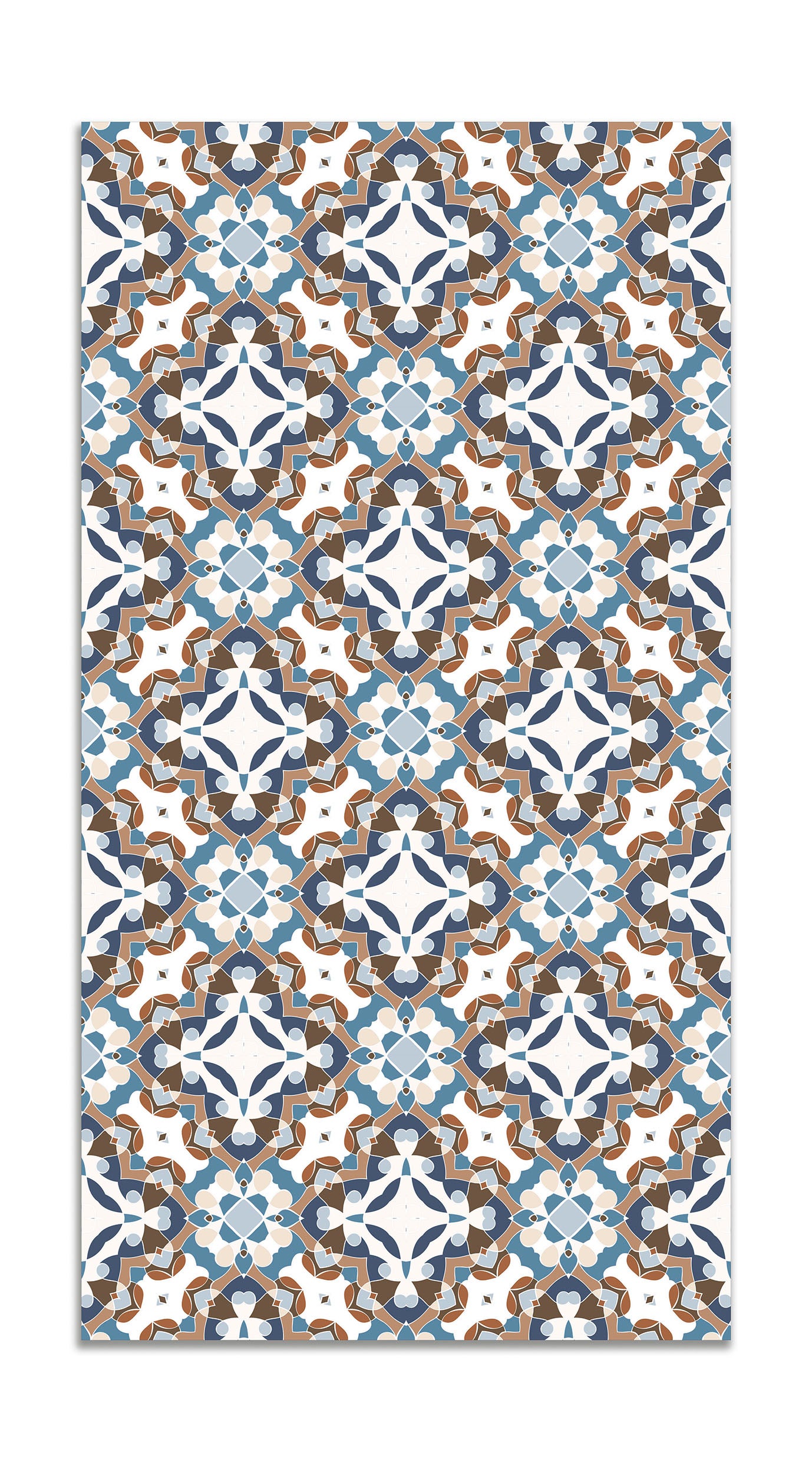 Panorama alfombra vinílica - modelo hidráulico oriental azul 80x200 cm - alfombra de vinilo cocina, habitación, pasillo