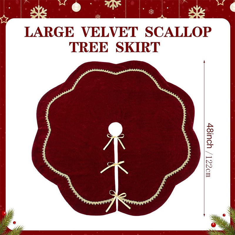 Gonna Per Albero Di Natale In Velluto Blu Pavone, 91 Cm - Morbida E Lusuosa, Decorazione Natalizia Elegante