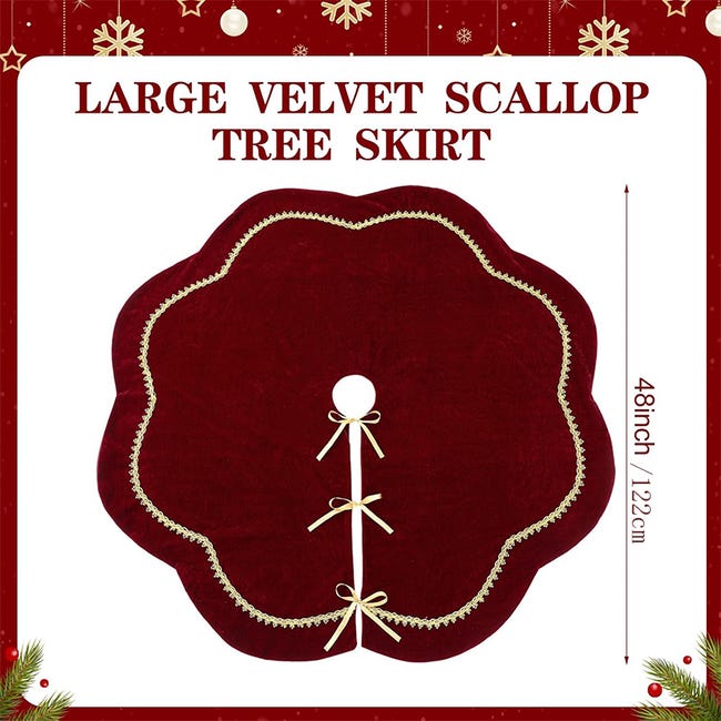 Gonna Per Albero Di Natale In Velluto Blu Pavone, 91 Cm - Morbida E Lusuosa, Decorazione Natalizia Elegante
