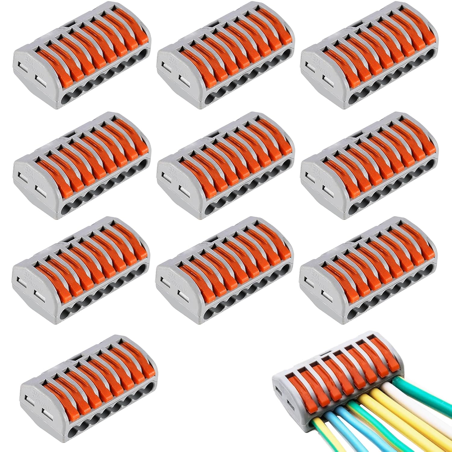 10 szt. 8-stykowego kompaktowego złącza elektrycznego, złącza bloku zaciskowego, kompaktowego złącza sprężynowego