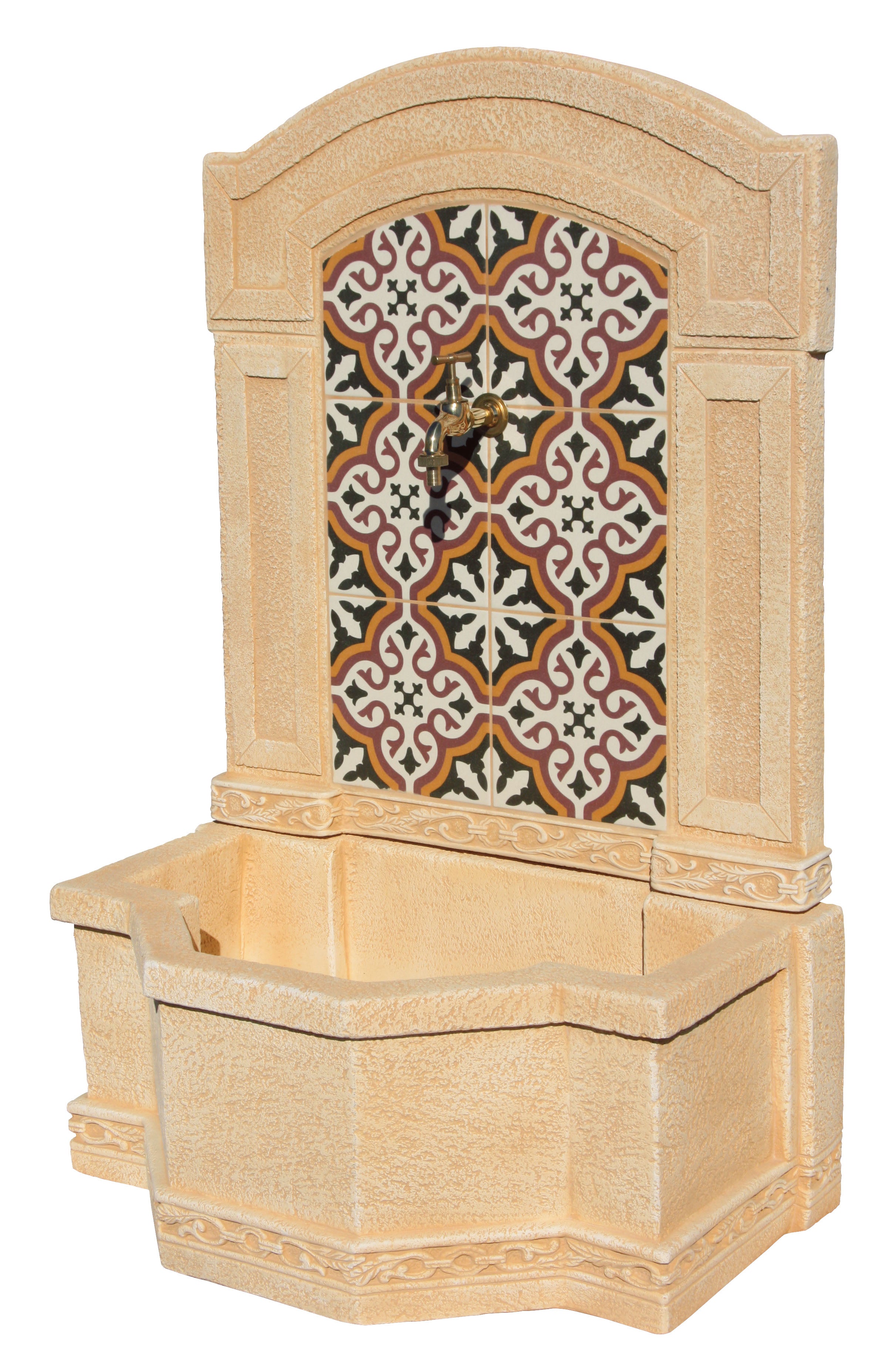 Fontaine de Jardin DELIA 71X45X109cm. Murale Betón Pierre Peinture murale jazz Ocre - 4