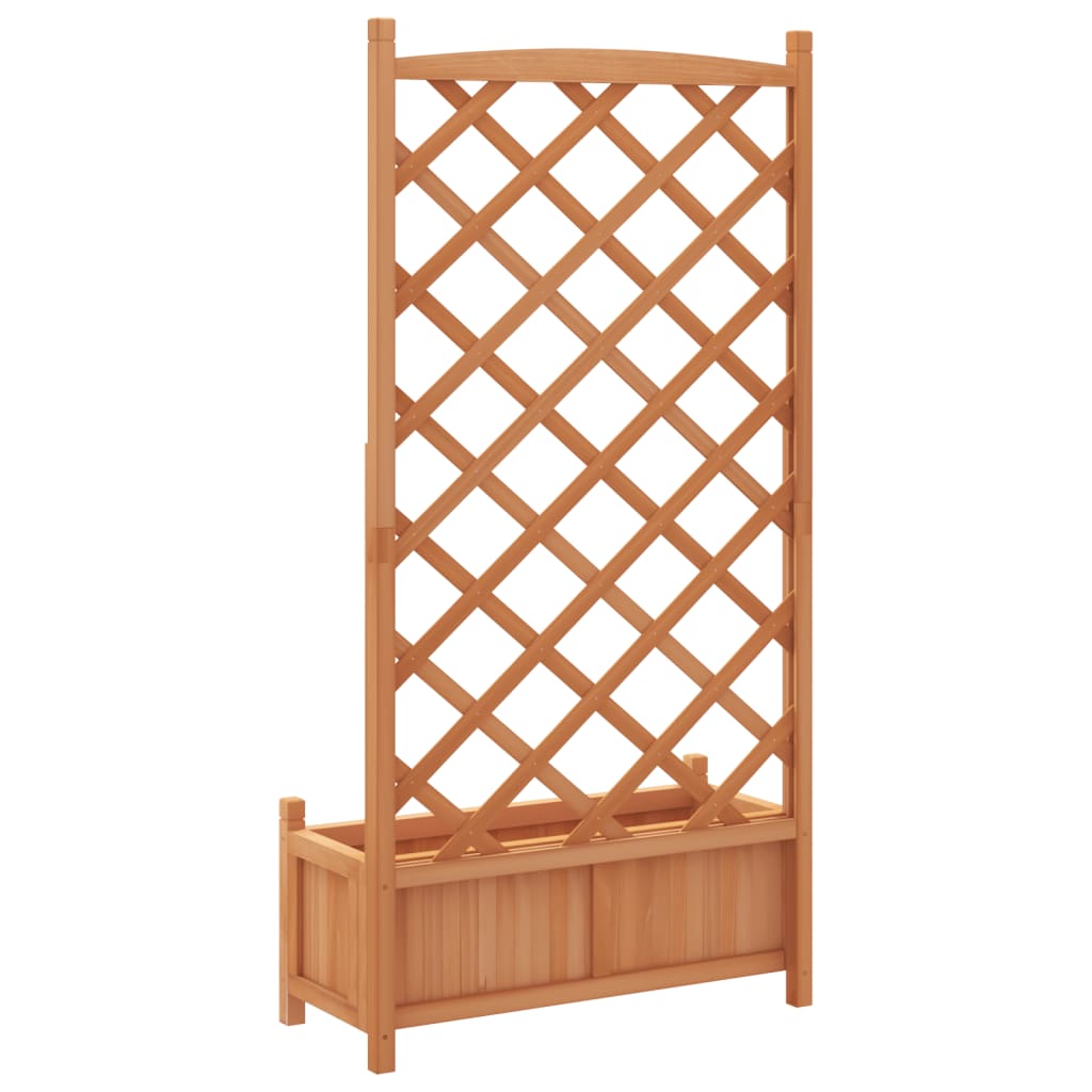vidaXL Jardinière avec treillis marron bois massif de sapin - 6