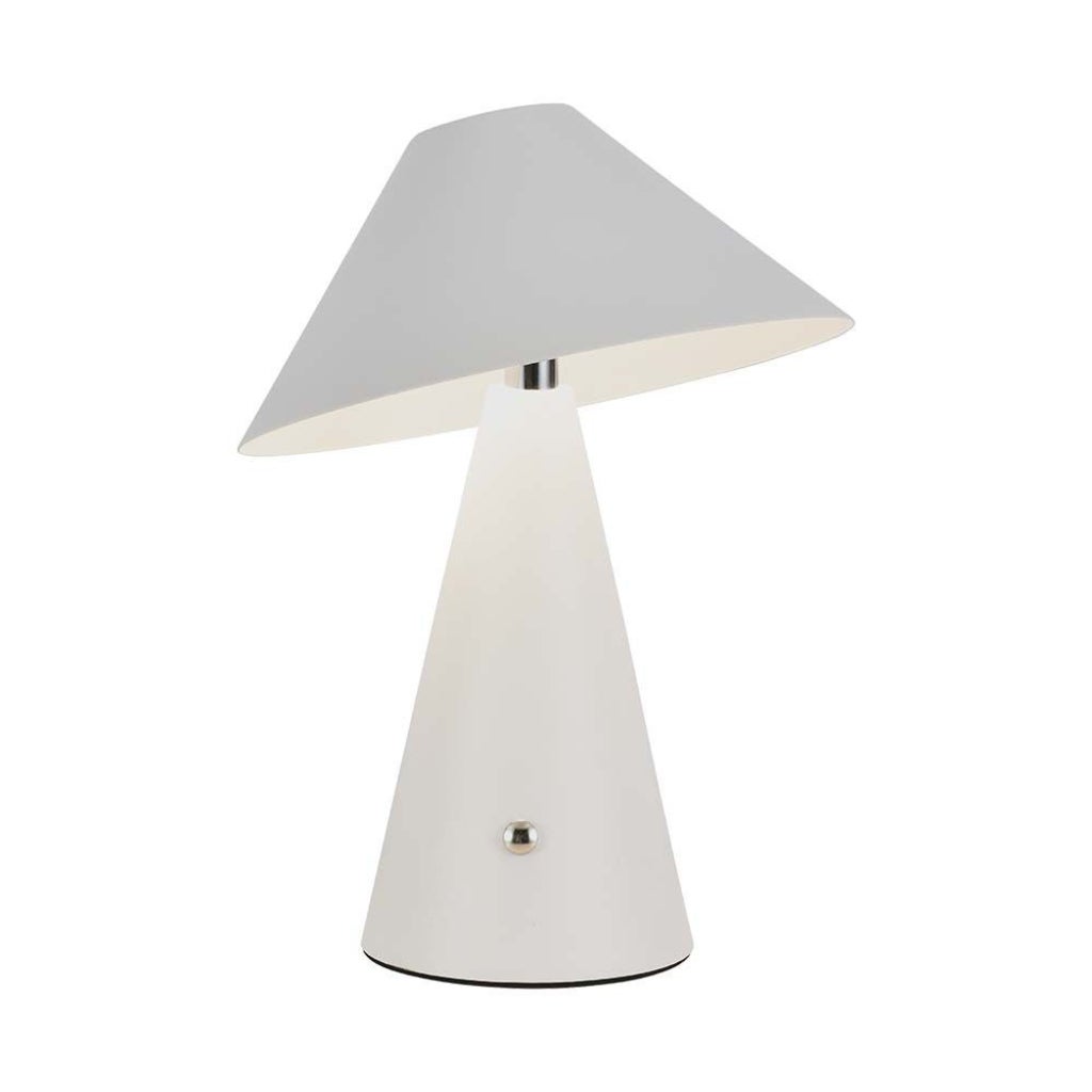 Lampa stołowa LED 3W biała, metalowa, ładowalna, z funkcją ściemniania dotykowego USB-C, 3 w 1
