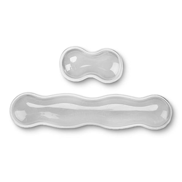Poggiapolsi ergonomico a forma di onda in cristallo trasparente per mouse pad Transparent
