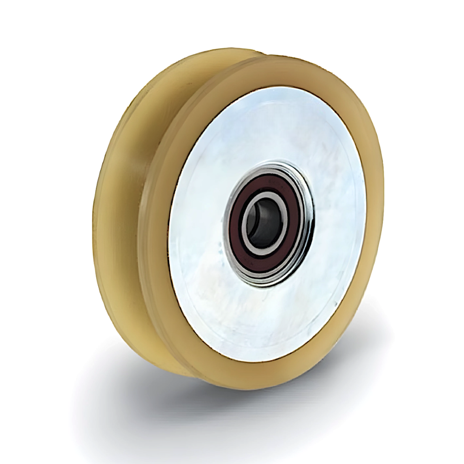 Roue à gorge RONDE Vulkollan® Silencieuse Ø 120 mm pour rail rond Ø 20 ...