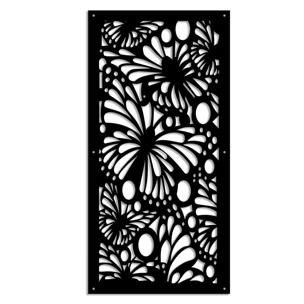 MOTYL - Panel perforowany z PVC - Osłona przeciwsłoneczna - Rozmiar 47x94 cm - Grubość 1 cm - Kolor CZARNY