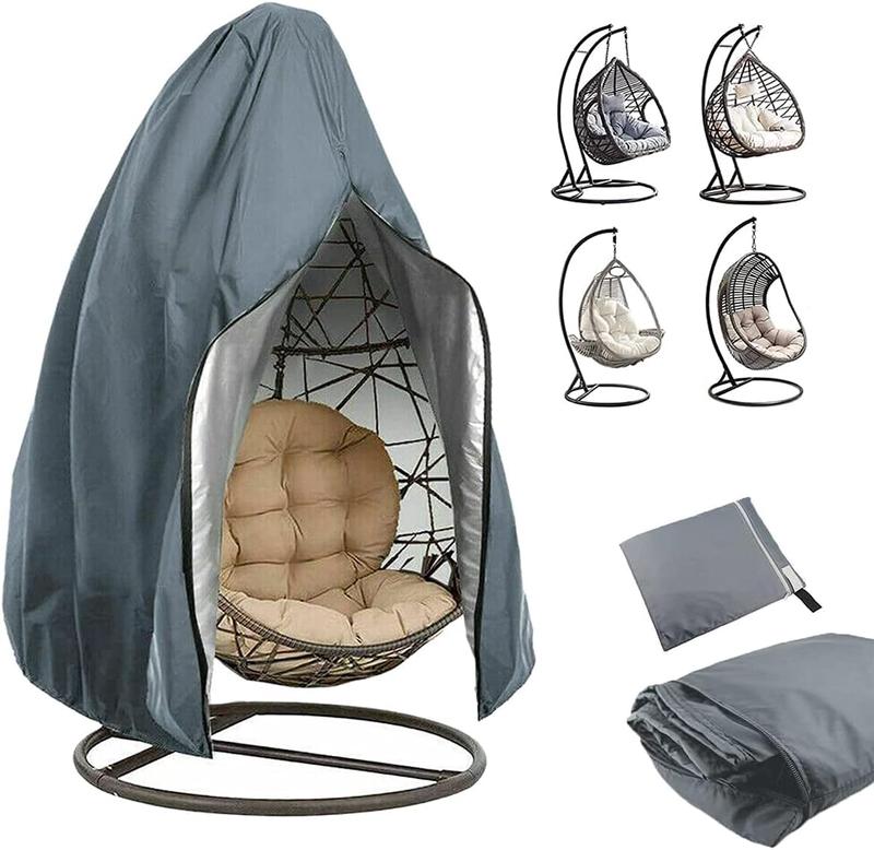 Housse chaise suspendue Oxford 210D imperméable anti-UV, zip, 230x220 cm, gris - 2
