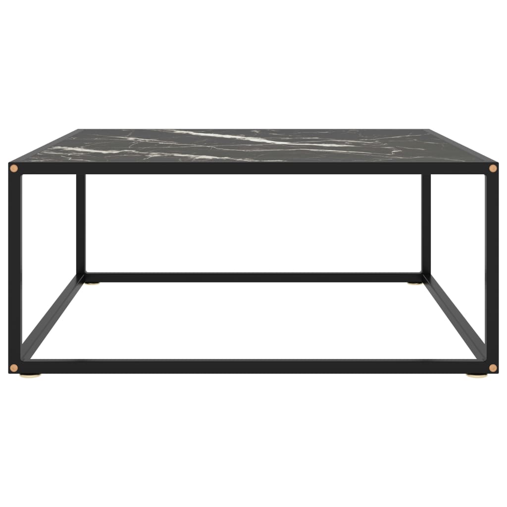 Table Bassetable D Appoint Table De Salon Noir Avec Verre Marbre Noir X X Cm