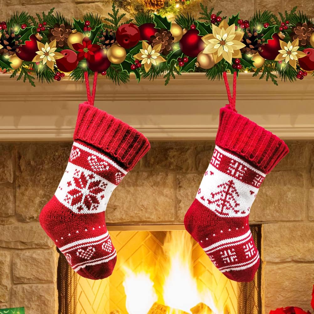Set Di 6 Calze Di Natale Da Appendere All'albero Di Natale Da Appendere All Albero Di Natale Decorazione Natalizia Grande Sacchetto Di Caramelle Per Camino Festa 98671897