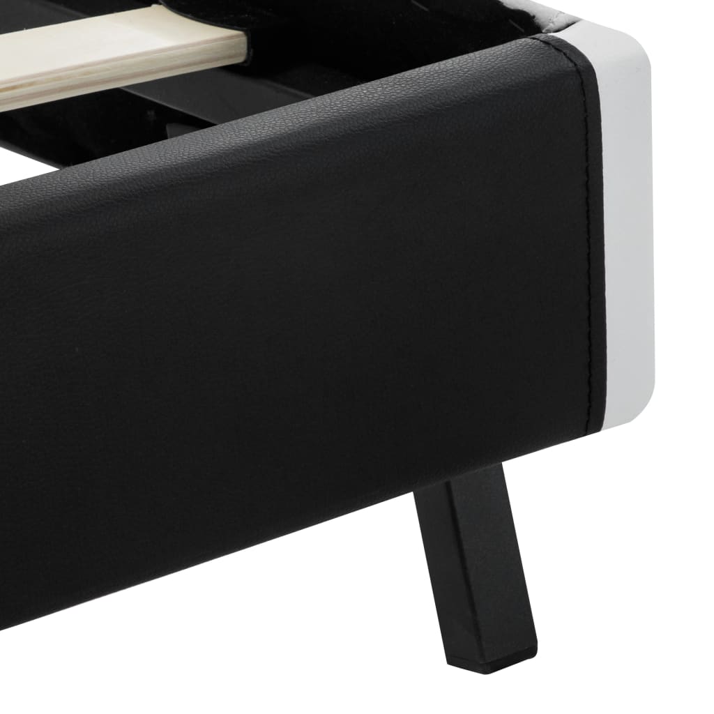 Maison Exclusive - Estrutura de cama com LED 140x200 cm couro artificial preto - 7
